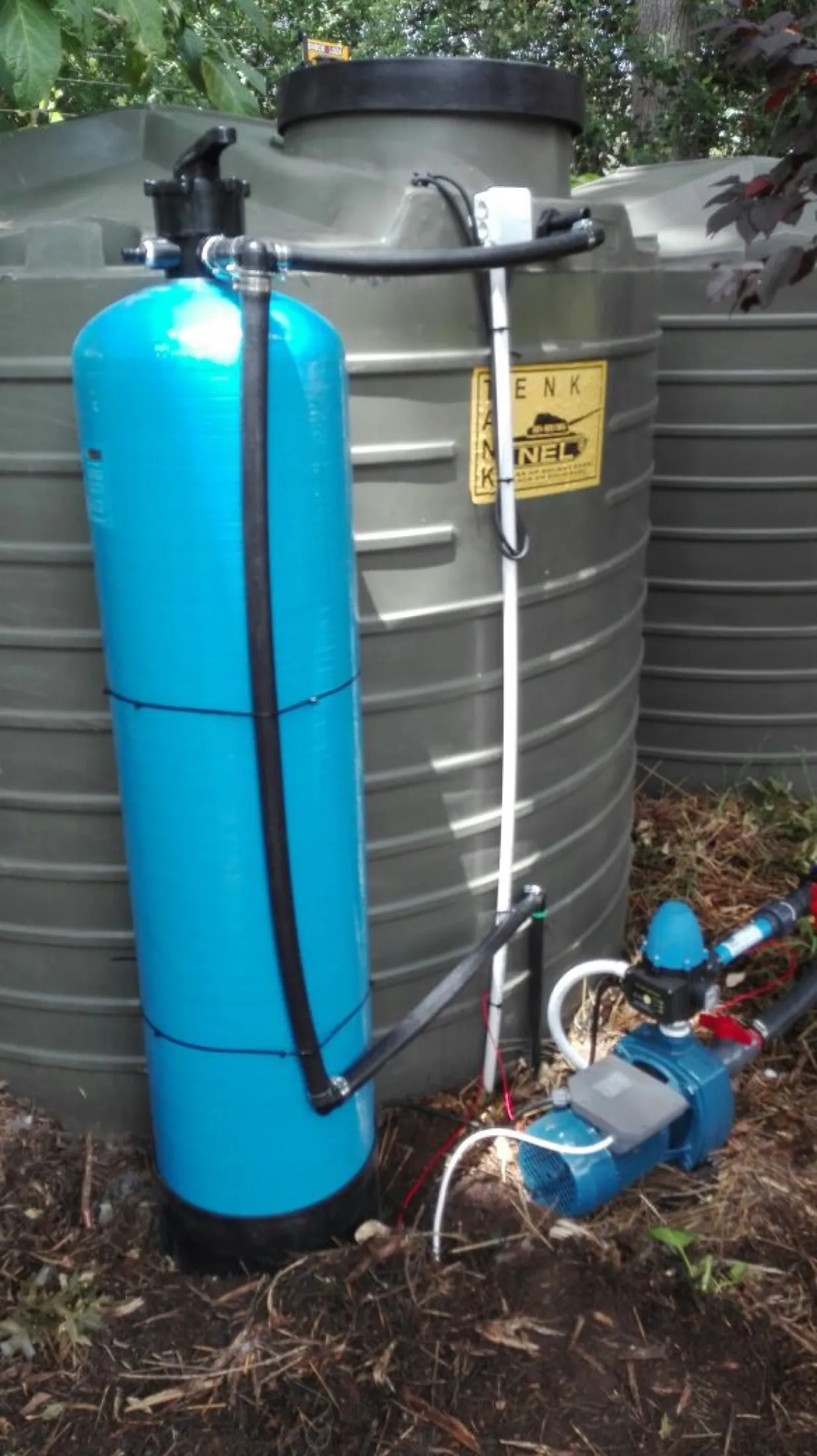 Tank-side install on a domestic borehole.
